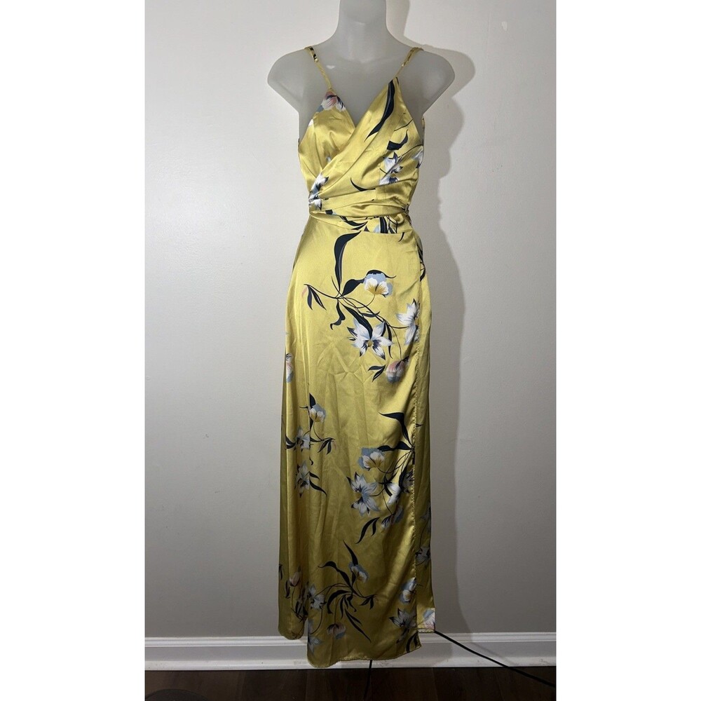 Amanda Uprichard McCanna Gown Honeysuckle Yellow Floral Maxi Dress Sz S